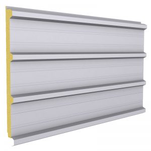 Roof sandwich panel in the shape of a trapezoidal sheet