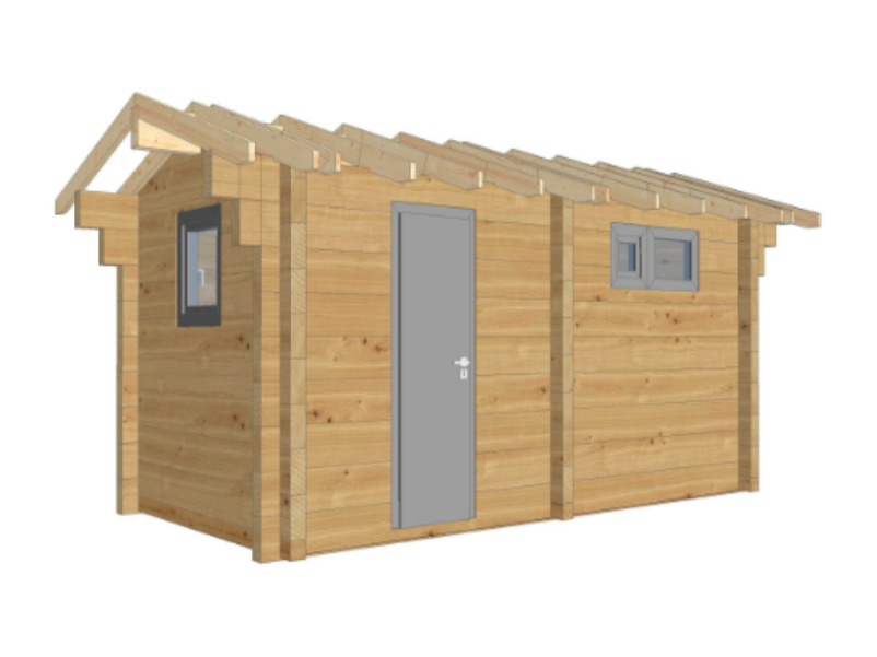 Sauna Log House 5 120mm Square Logs 2.5 X 5M