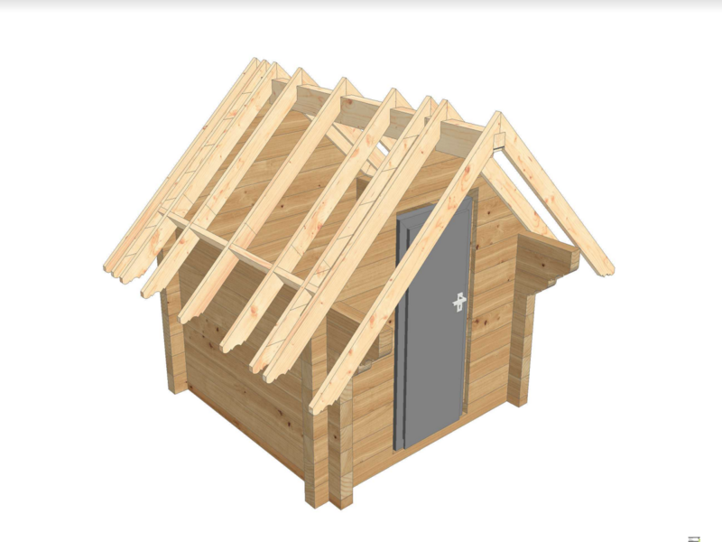 120 mm square log sauna 2×2 decorated