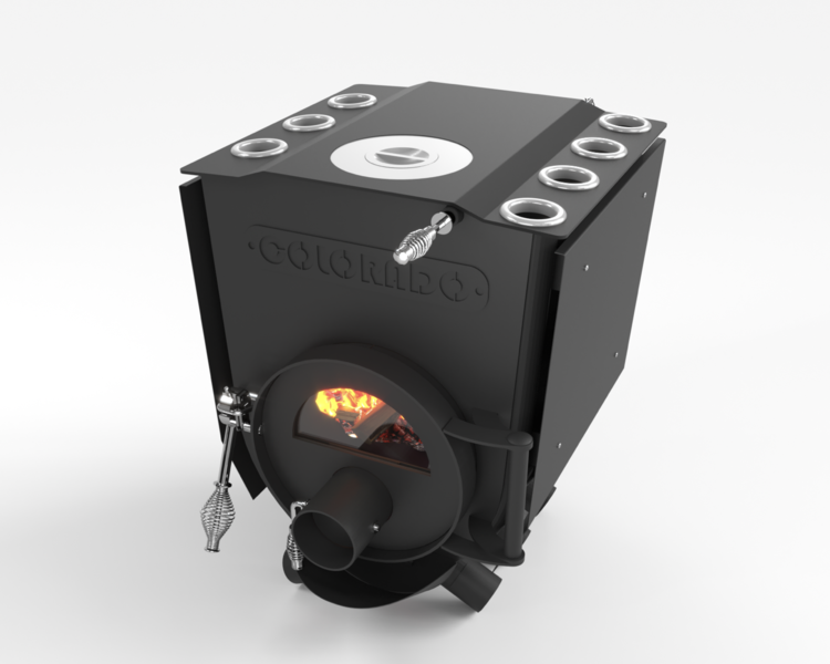 Bulder stove “Colorado 00” with hob and glass door (up to 130 m3)