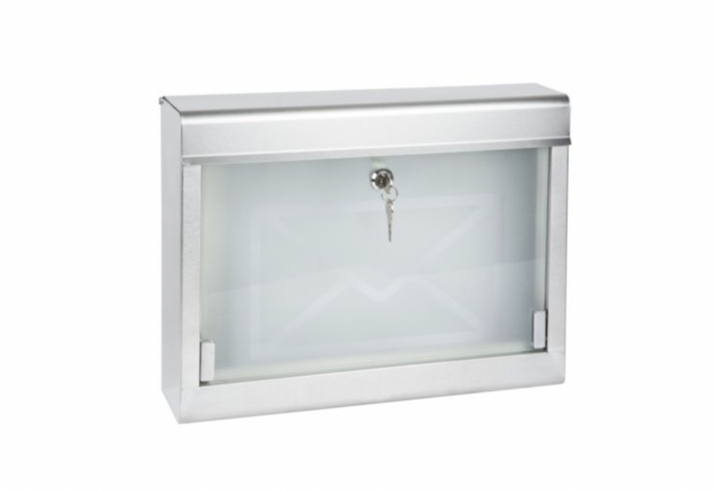 Mailbox with glass