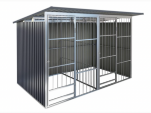 Dog enclosure with roof and walls