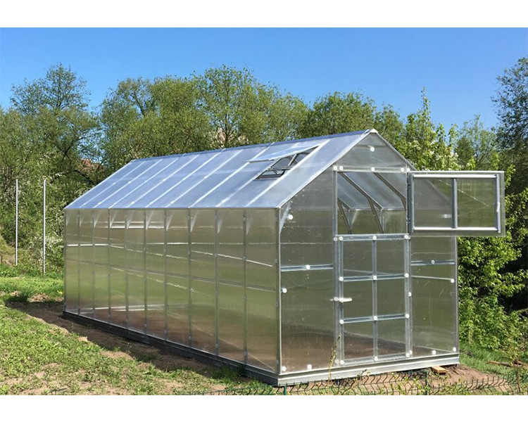 Greenhouse KLASIKA HOUSE, 2,35×3,17m with foundation and 6mm polycarbonate