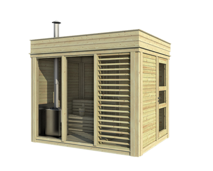 Sauna cube 2×3 m with changing room