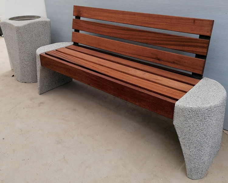 Concrete bench SMIS with backrest
