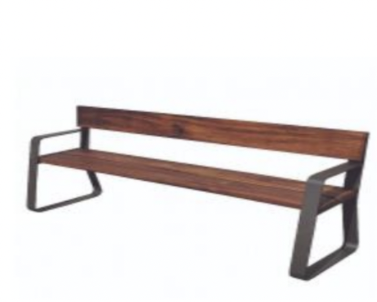 Bench Vilnius Plus with backrest and armrest