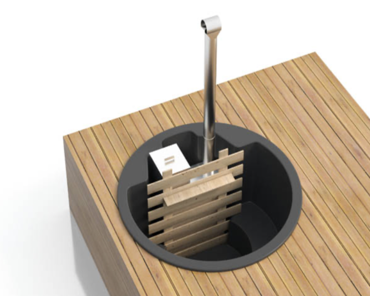 1,8m Round hot tub liner with inside stove