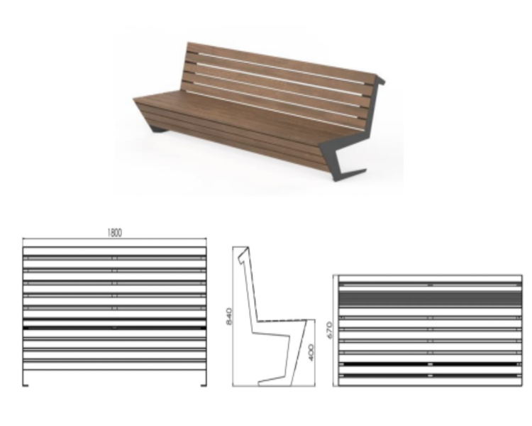 Bench Edge with backrest