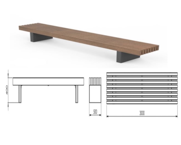 Bench Silesia without backrest