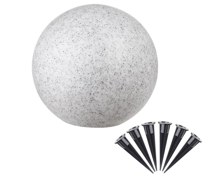 Garden light round granite gray, 200 mm