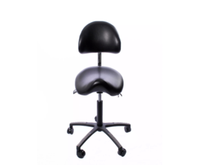 Lenni Saddle chair with backrest, black