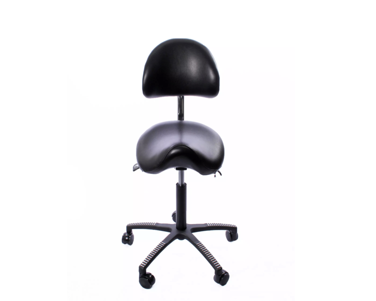 Lenni Saddle chair with backrest, black