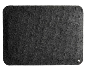 Fabric-covered workstation mat