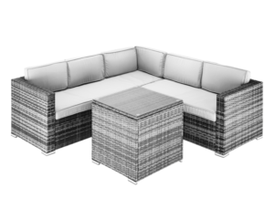 Garden furniture NAPOLI 5-seater corner sofa + coffee table, gray