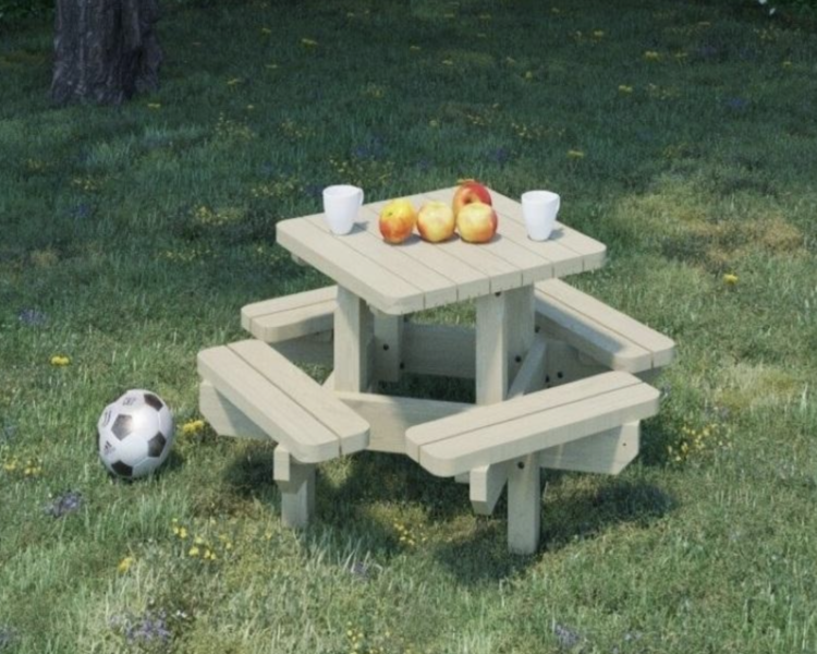 Picnic table, square, for children (impregnated)