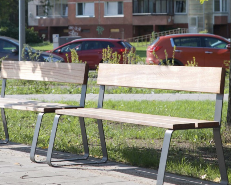 Outdoor bench Vilnius with backrest