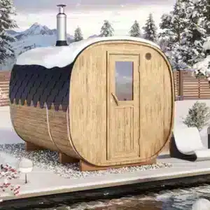 “3m” SQR3P Cube barrel sauna with dressing room for 4 persons