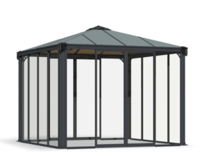 Palram 3000 pavilion with door, 2.95×2.95m, grey
