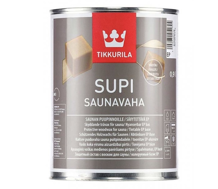 Colorless Protective wood wax for sauna Supi Saunavaha 2,7l