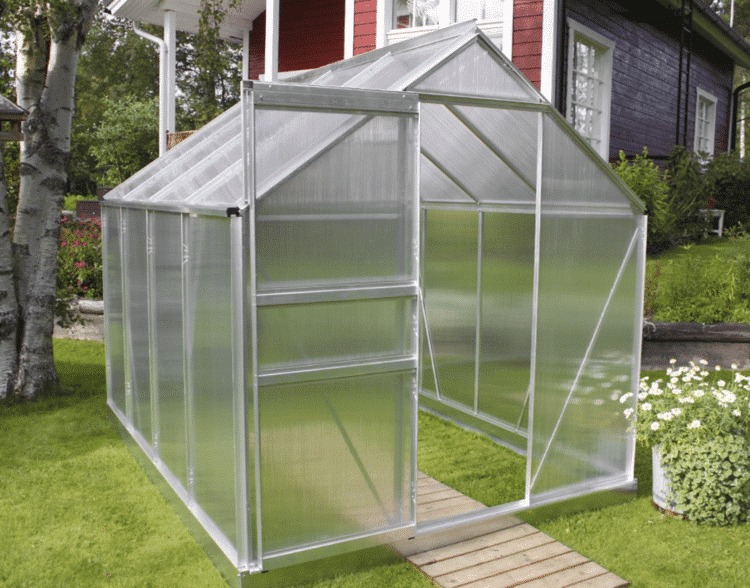 Greenhouse halls popular 5.0 m² with polycarbonate, aluminum