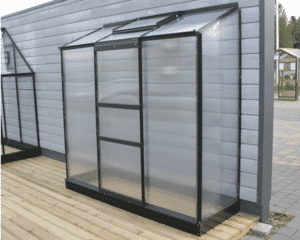 Greenhouse Halls Altan 1.3 m² with polycarbonate panels, green frame