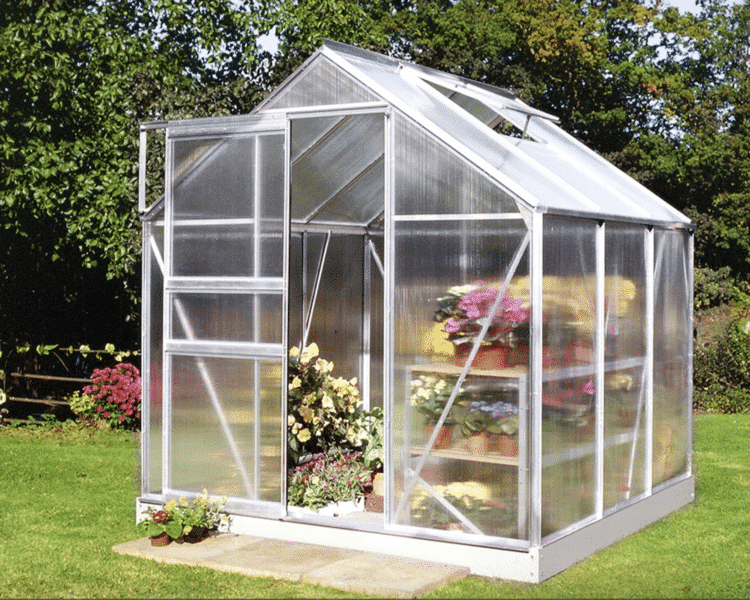 Greenhouse halls popular 3.8 m² with polycarbonate panels, aluminum