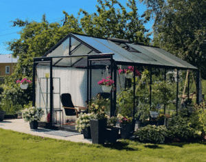 Greenhouse ACD Retro 13.6 m² with safety glass, black frame