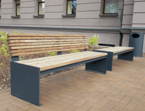 Outdoor bench with backrest SIGA