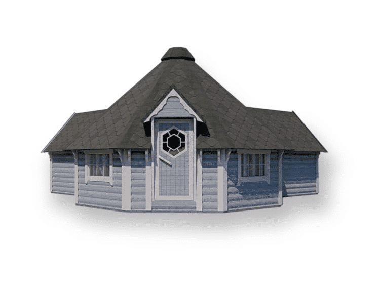 Camping cabin 16.5 m² with two extensions