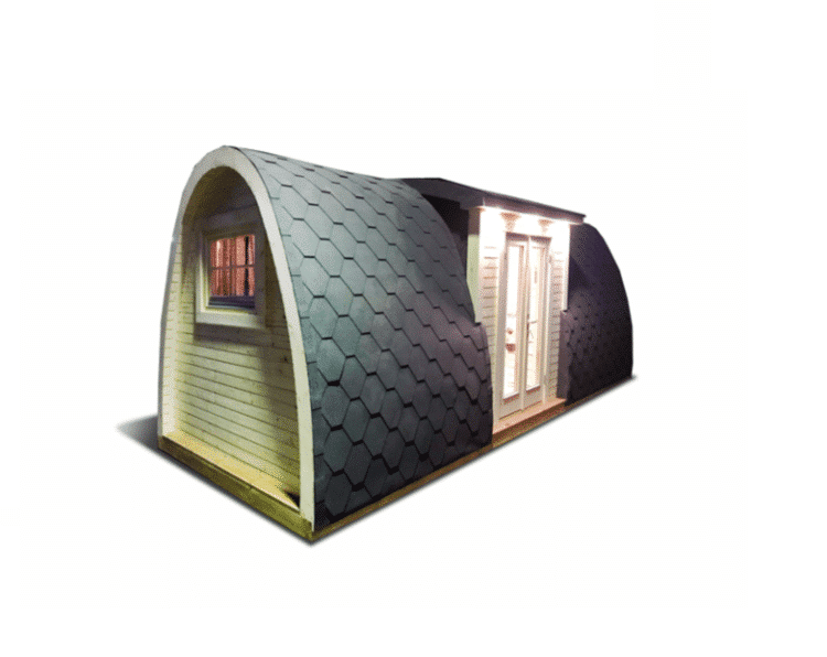 Insulated camping pod 2.4 m x 6.6 m (with side entrance)
