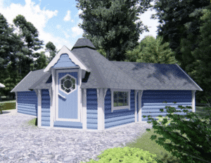 Camping cabin 9.2 m² with two extensions