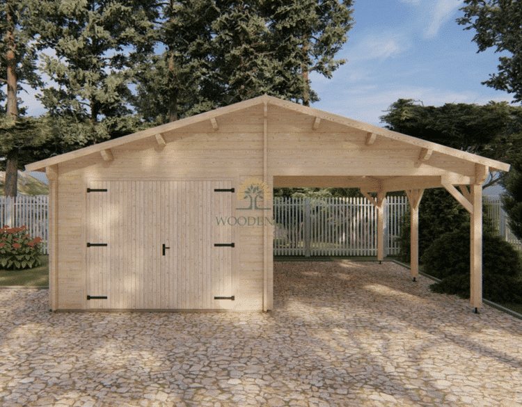 Garage with carport 6,8 m x 5,6 m