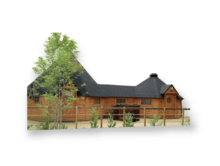 Kaksiosainen grillimökki 16,5 m² + 25 m²
