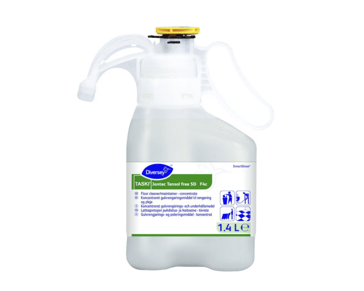 TASKI Jontec Tensol free SD F4c 1×1.4L – Floor cleaner/maintainer, dye and fragrance free concentrate in SmartDose®