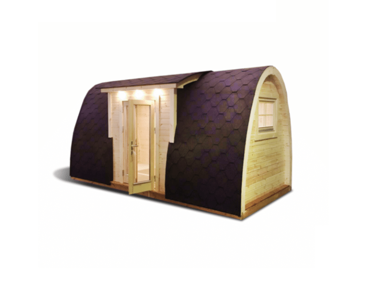 Insulated camping Pod 2.4 m x 4.8 m (with side entrance)