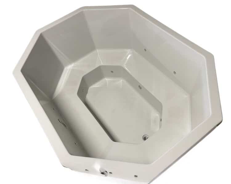 2.1×2.8m 8-corner terrace set with fiberglass insert and external stove