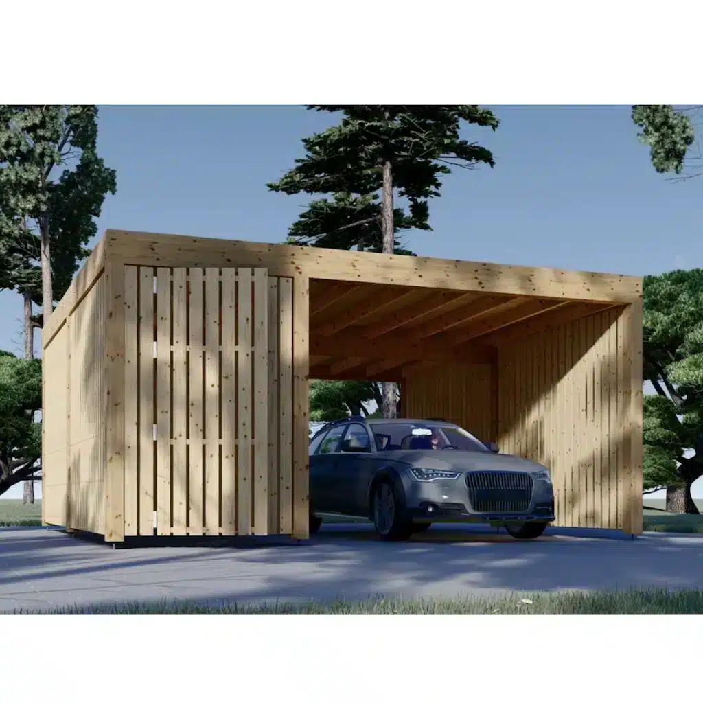 Carport with shed and side wall LUNA F PLUS (4,9×5,6 m)