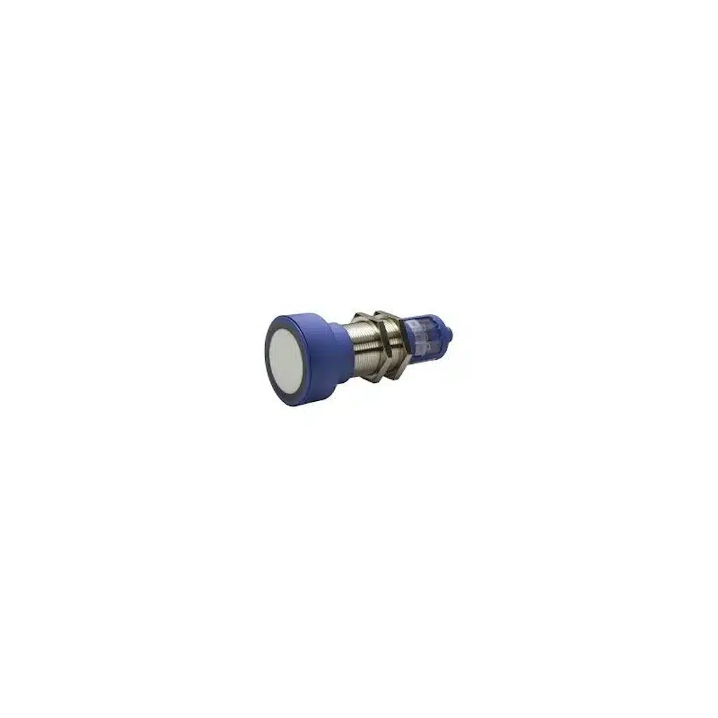 MIC+340/DIU/TC ultrasonic sensor, 9-30DC, M30, with display 350-5000MM, PNP + 0-10V/4-20MA, M12 plug, IP67