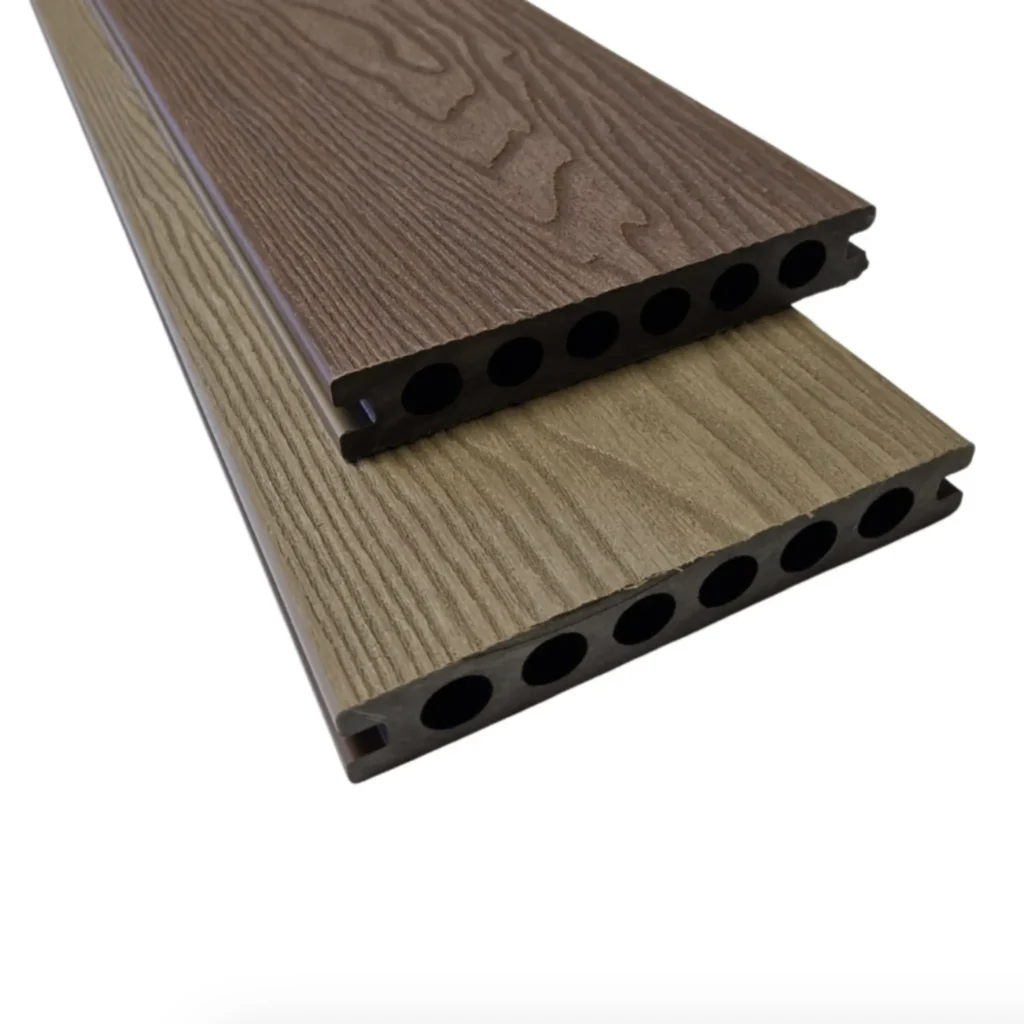 Deck board DUO composite wood white oak / brown 22x140x3850 mm