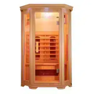 Infrared sauna for two people, natural wood