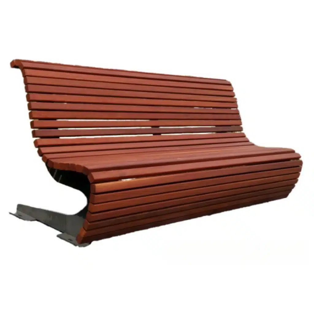 Outdoor bench with backrest Anykšta